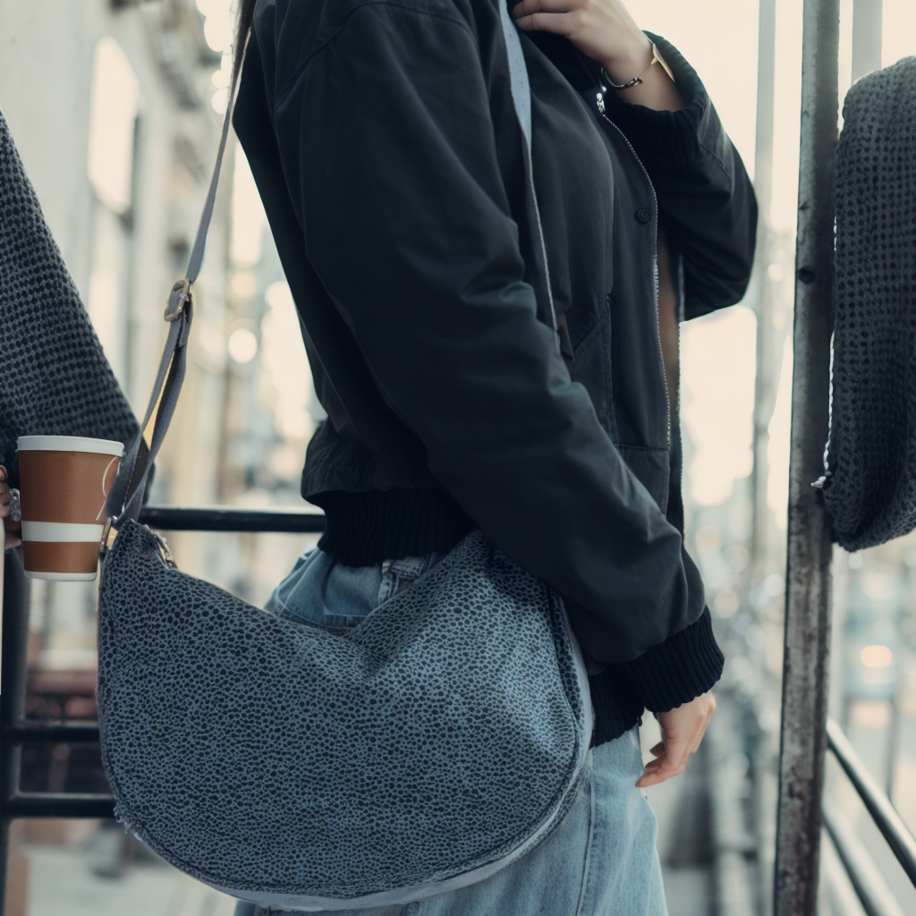 Malibu | Vintage Halbmond Schultertasche Animal-Print