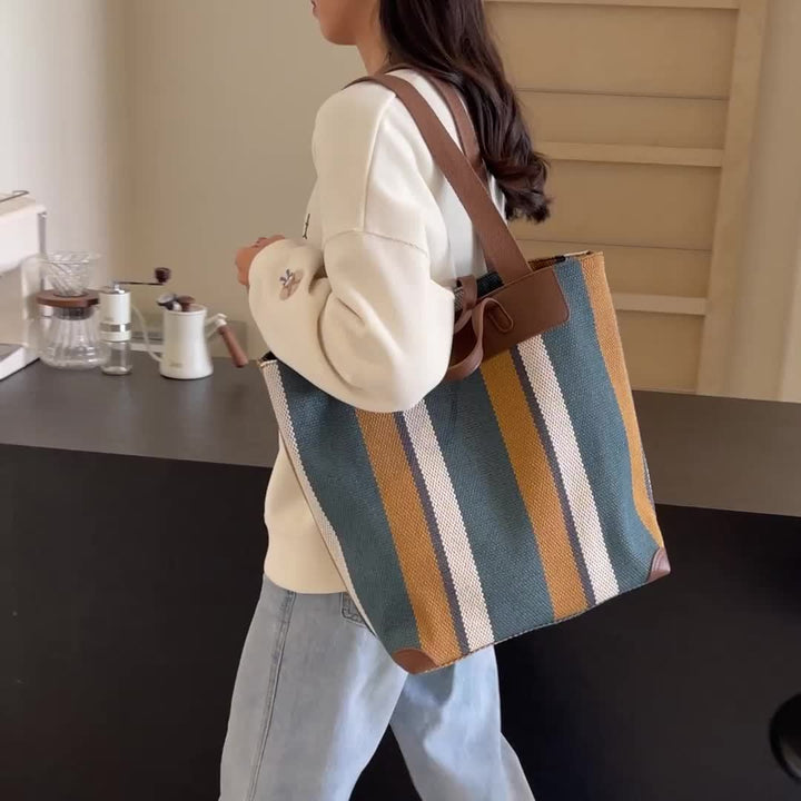 Tashkurgan | Gestreifte Casual Tote Bag