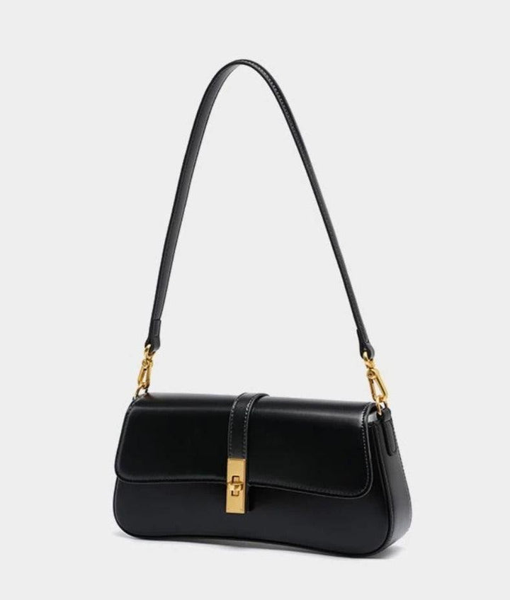 Lindi | Elegante Baguette-Ledertasche mit Schloss