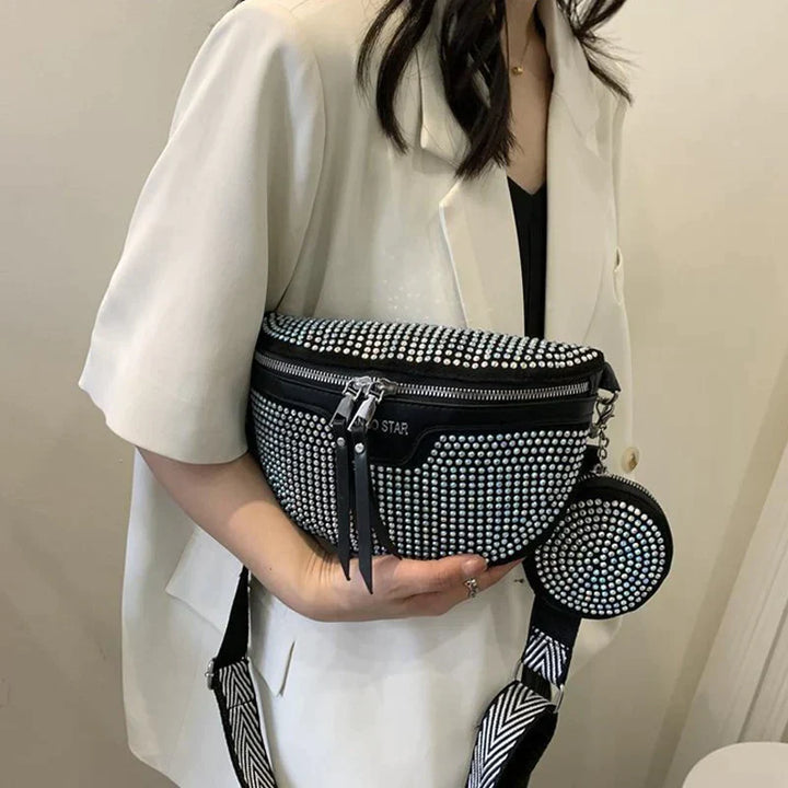 Cali | Glitzernde Strass‑Schultertasche
