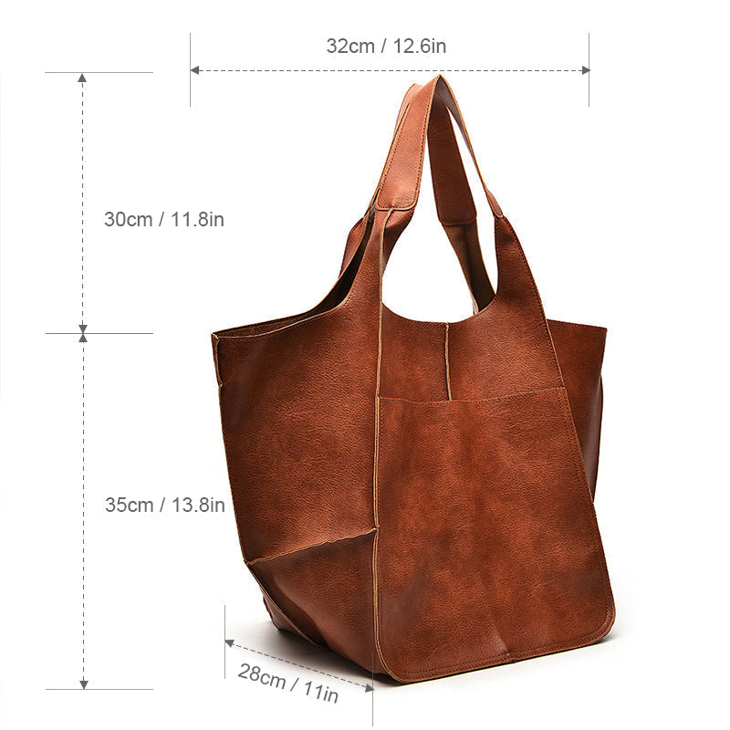 Beirut | Vintage Kunstleder Hand‑ & Schultertasche