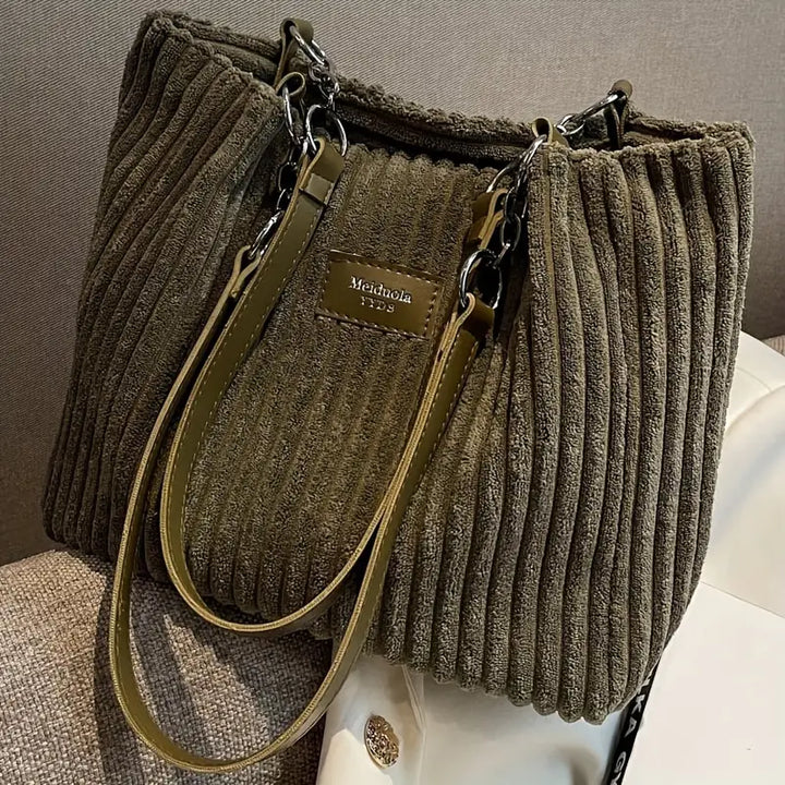 Monterrey | Gerippte Samt-Schultertasche