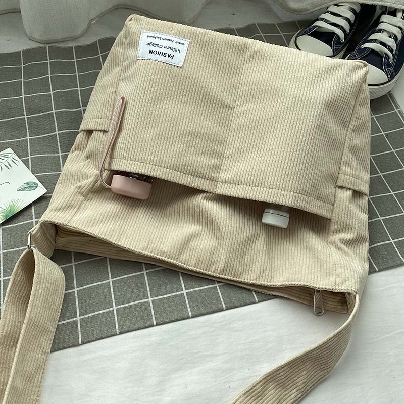 Wiesbaden | Klassische Canvas Cord Schultertasche