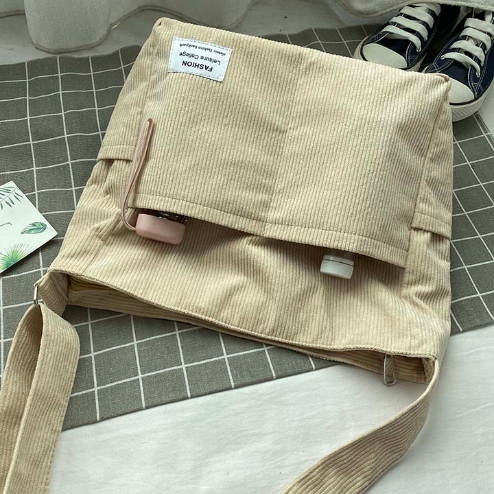 Wiesbaden | Klassische Canvas Cord Schultertasche