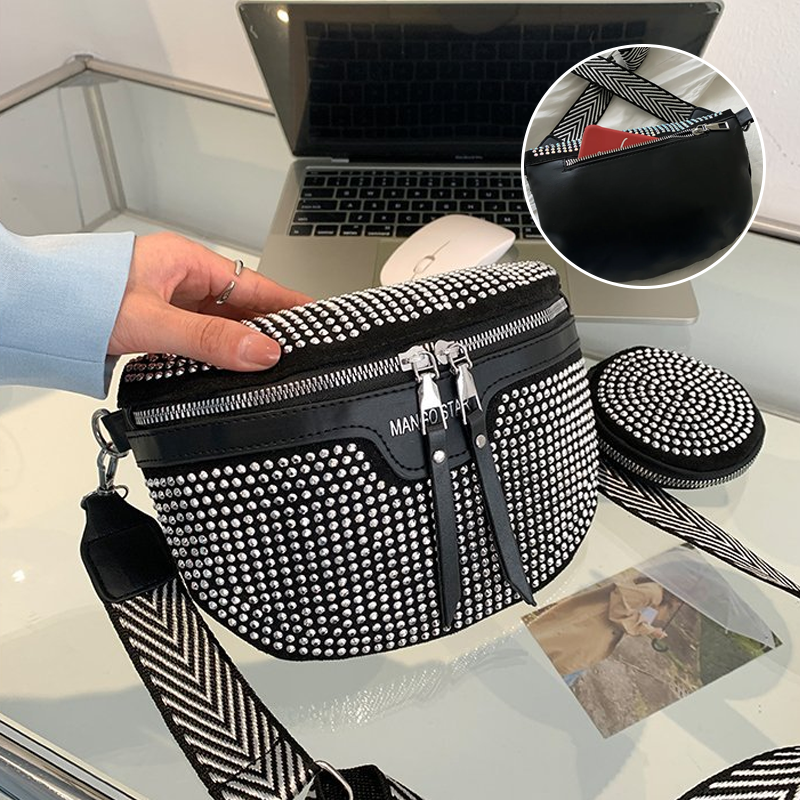 Cali | Glitzernde Strass‑Schultertasche