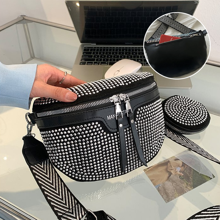 Cali | Glitzernde Strass‑Schultertasche