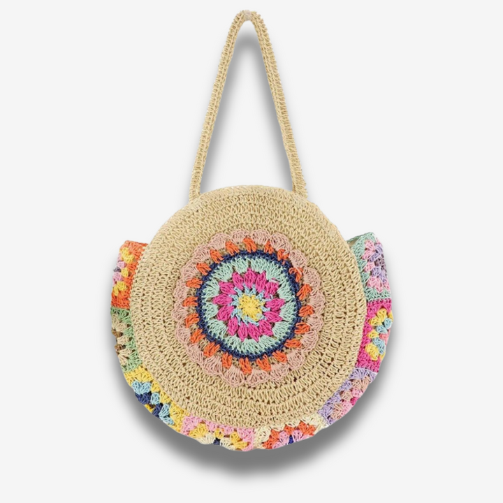 Sulaymaniyah | Bunte Häkel‑Rundtasche Boho
