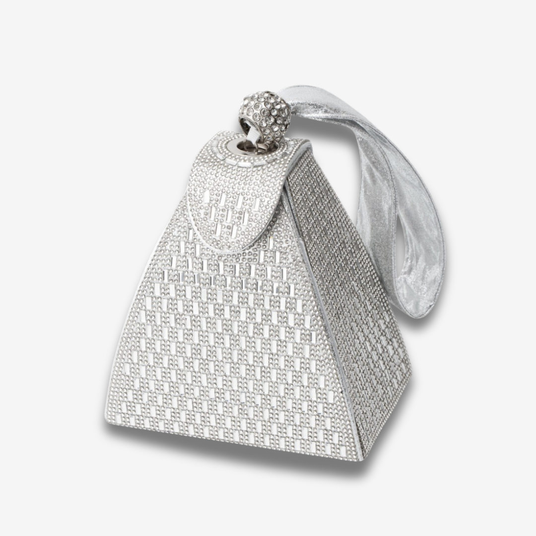 Hebron | goldene Kristall Pyramid Clutch