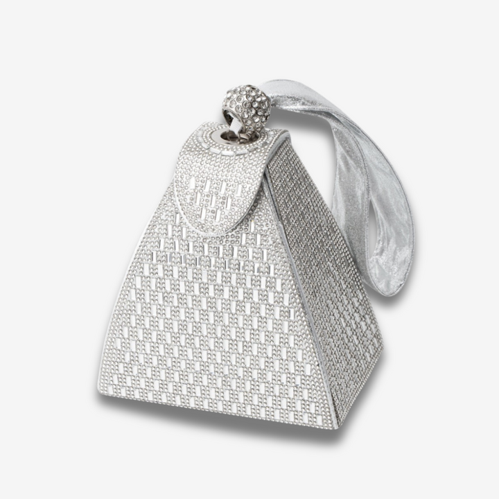 Hebron | goldene Kristall Pyramid Clutch