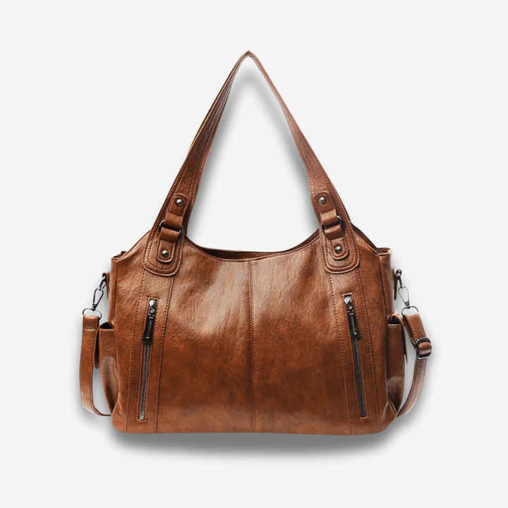 Kotor | Klassische Lederschultertasche mit Reißverschluss
