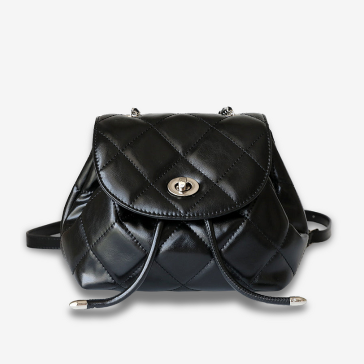 Hadera | silberner Stepp-Rucksack im Metallic-Look