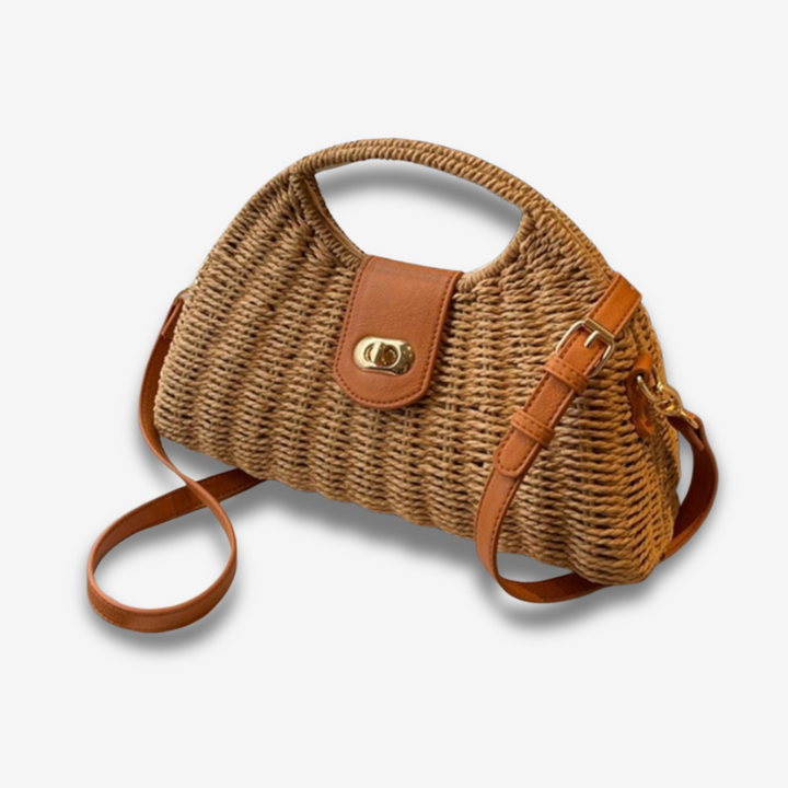 Lissabon | Handgewebte Strohtasche für Damen