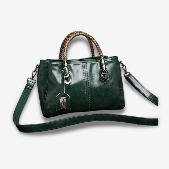 Hamamatsu | Klassische Ledertasche mit Flechtdetails