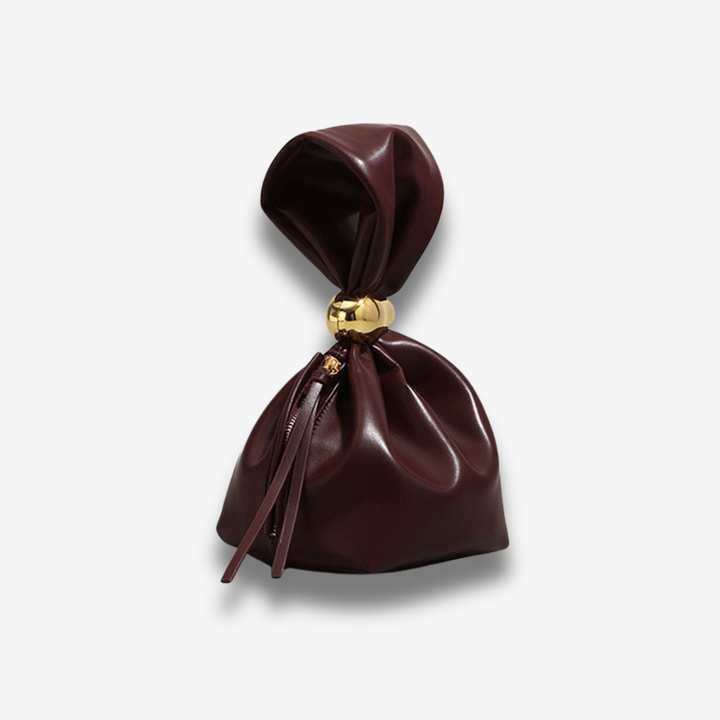Enugu | Bordeaux Leder Knot‑Clutch