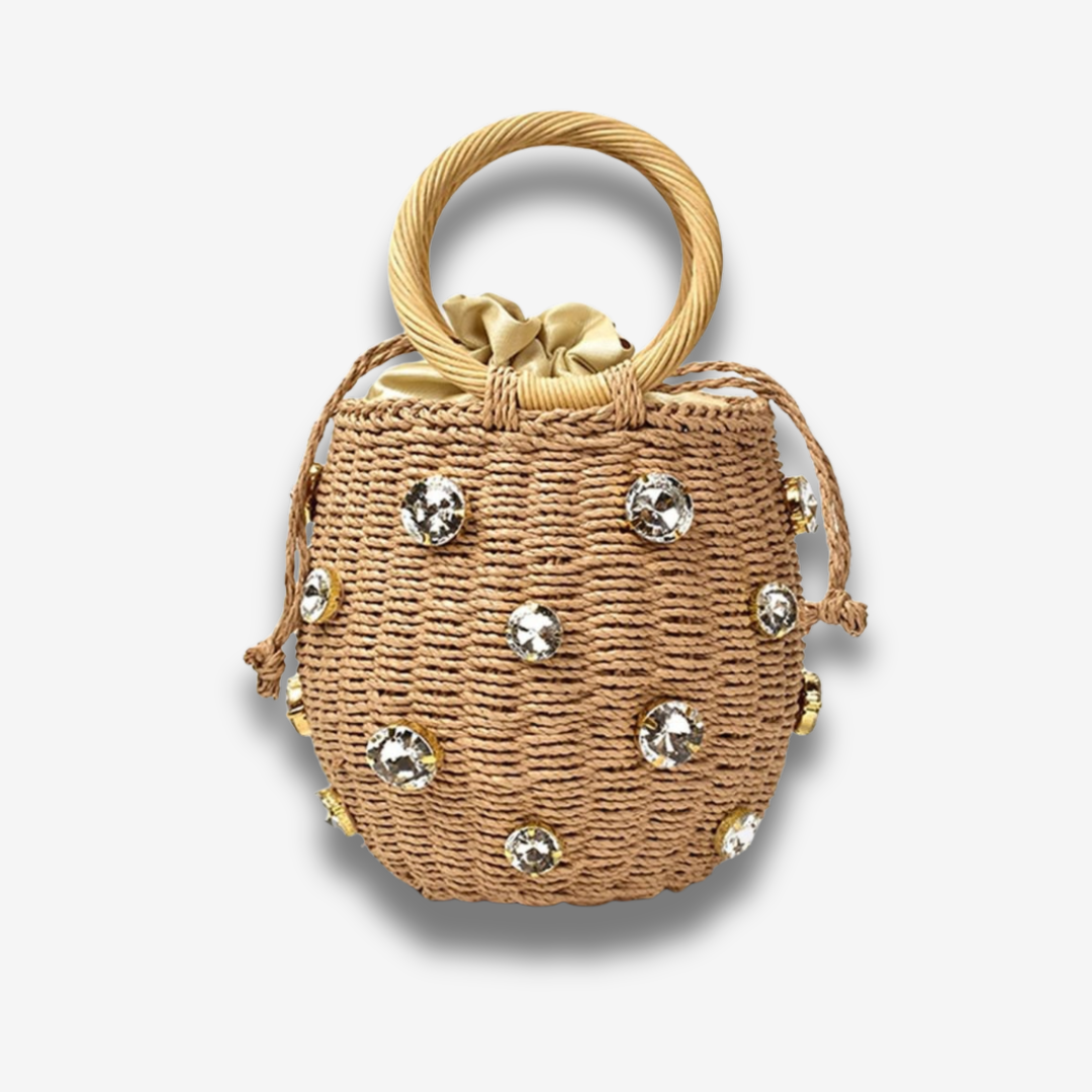 Jamshedpur | Geflochtene Mini‑Bucket‑Bag mit Schmuck