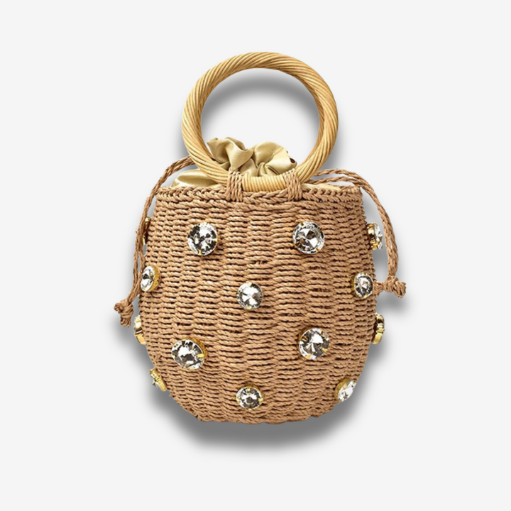 Jamshedpur | Geflochtene Mini‑Bucket‑Bag mit Schmuck