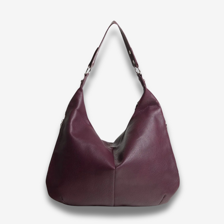 Teresina | Schlichte schwarze Leder‑Hobo‑Bag