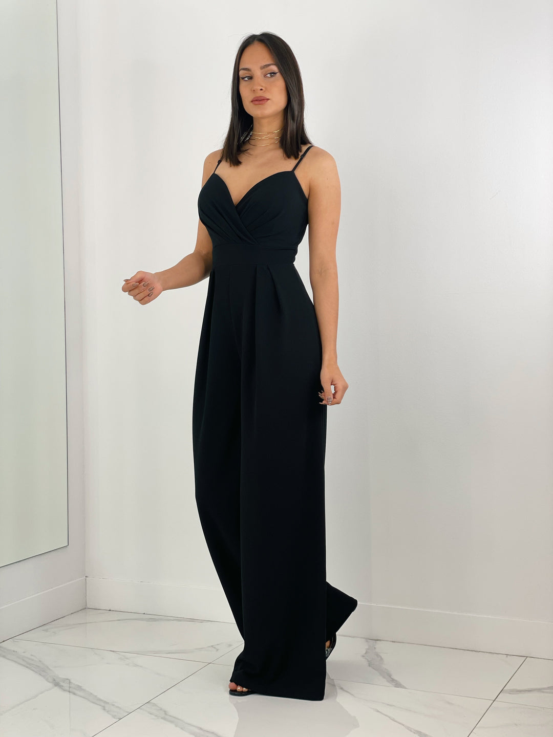 Ivanya | Krepp-Overall mit Abnähern