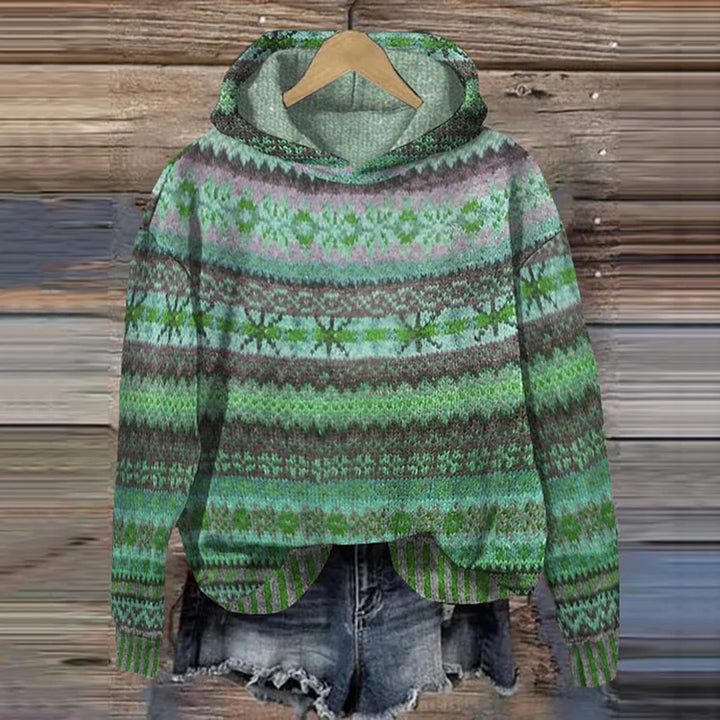 Alveris | Warme Strick-Hoodie mit Norwegermuster