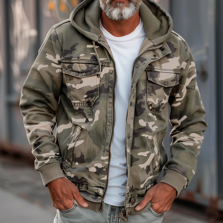 Camelo | Tarnfarbene Cargo Jacke mit Kapuze