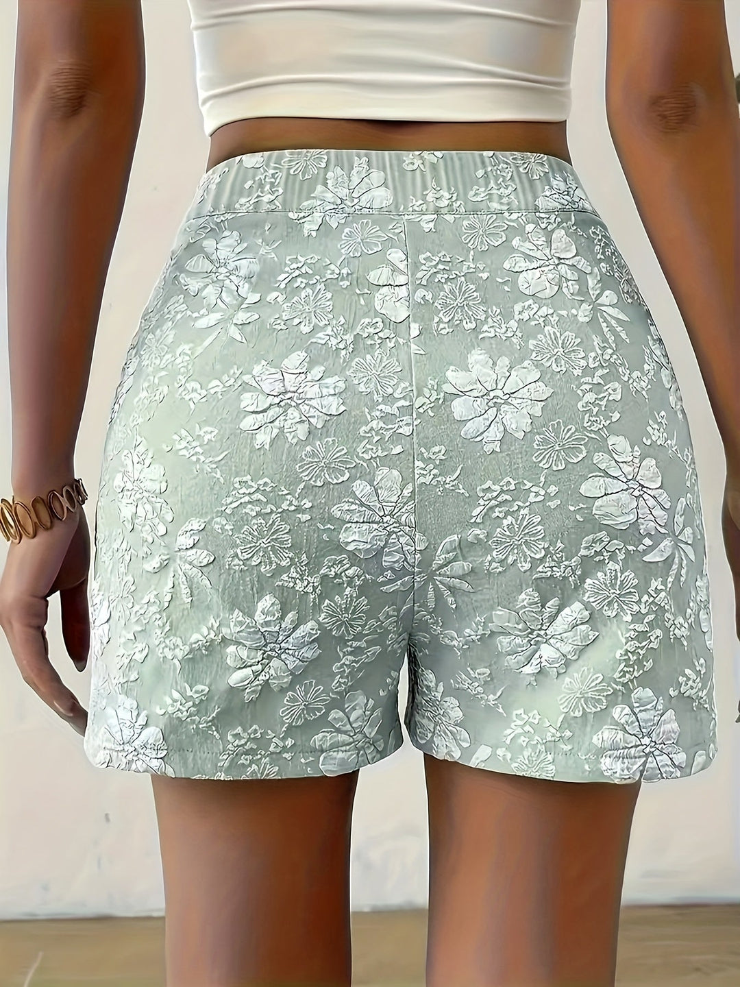 Evanelle | Elegante Jacquard Shorts Damen
