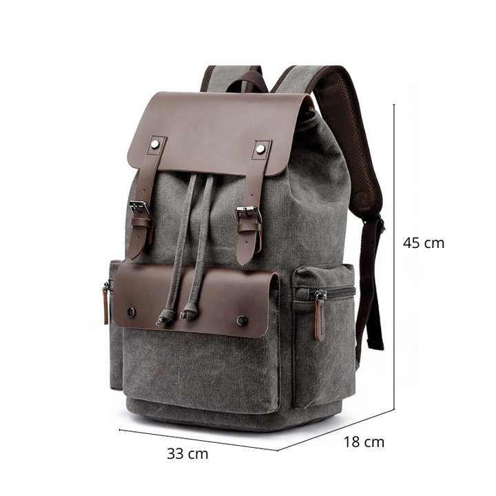 Tripoli | Canvas Laptop‑Rucksack mit Leder