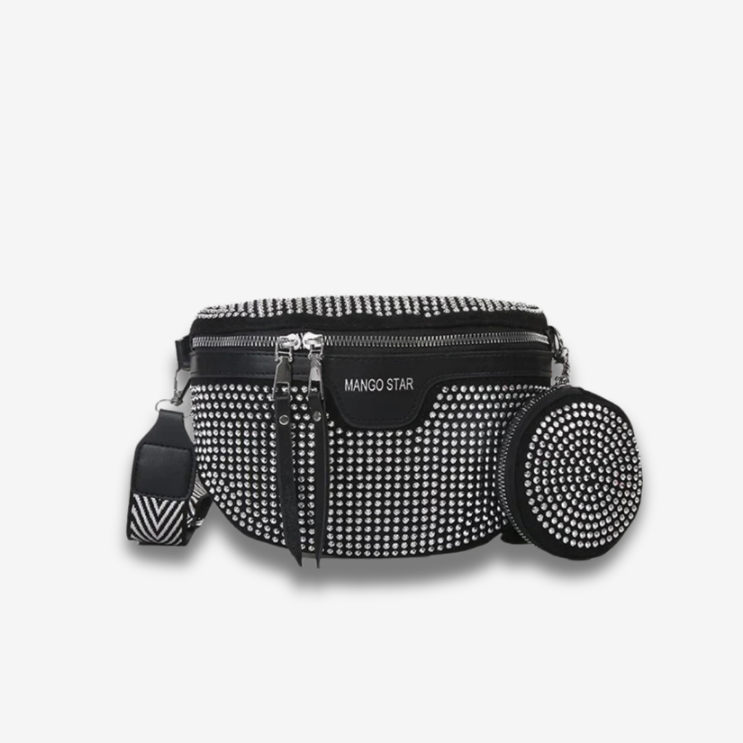 Cali | Glitzernde Strass‑Schultertasche