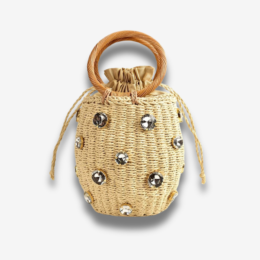 Jamshedpur | Geflochtene Mini‑Bucket‑Bag mit Schmuck
