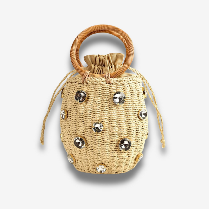 Jamshedpur | Geflochtene Mini‑Bucket‑Bag mit Schmuck