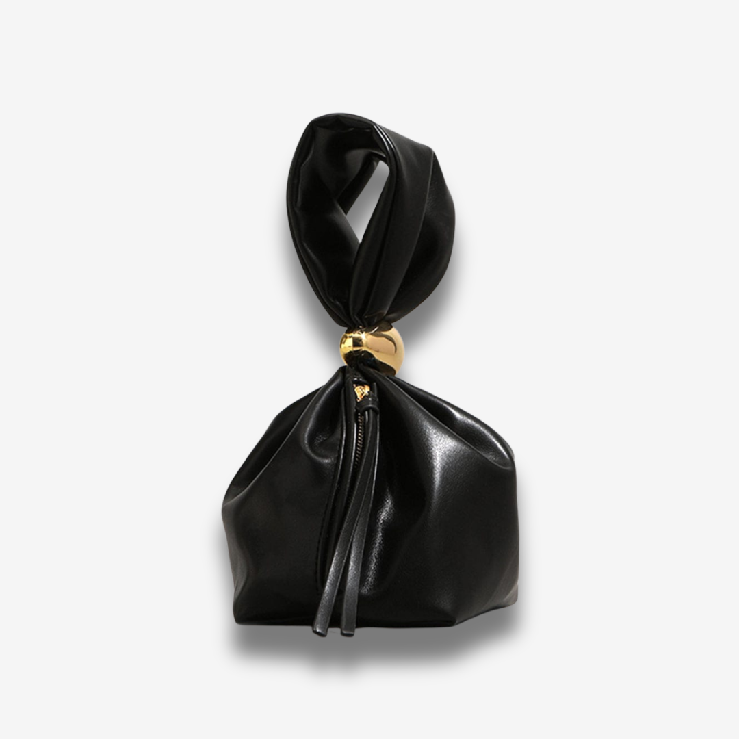 Enugu | Bordeaux Leder Knot‑Clutch