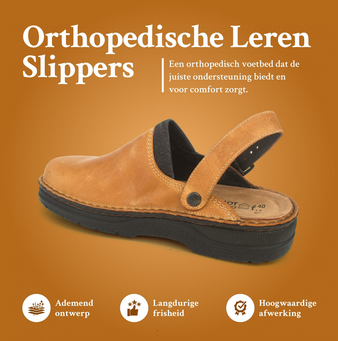Fritzroy | Orthopädische Anti-Rutsch-Lederpantoffeln für Männer