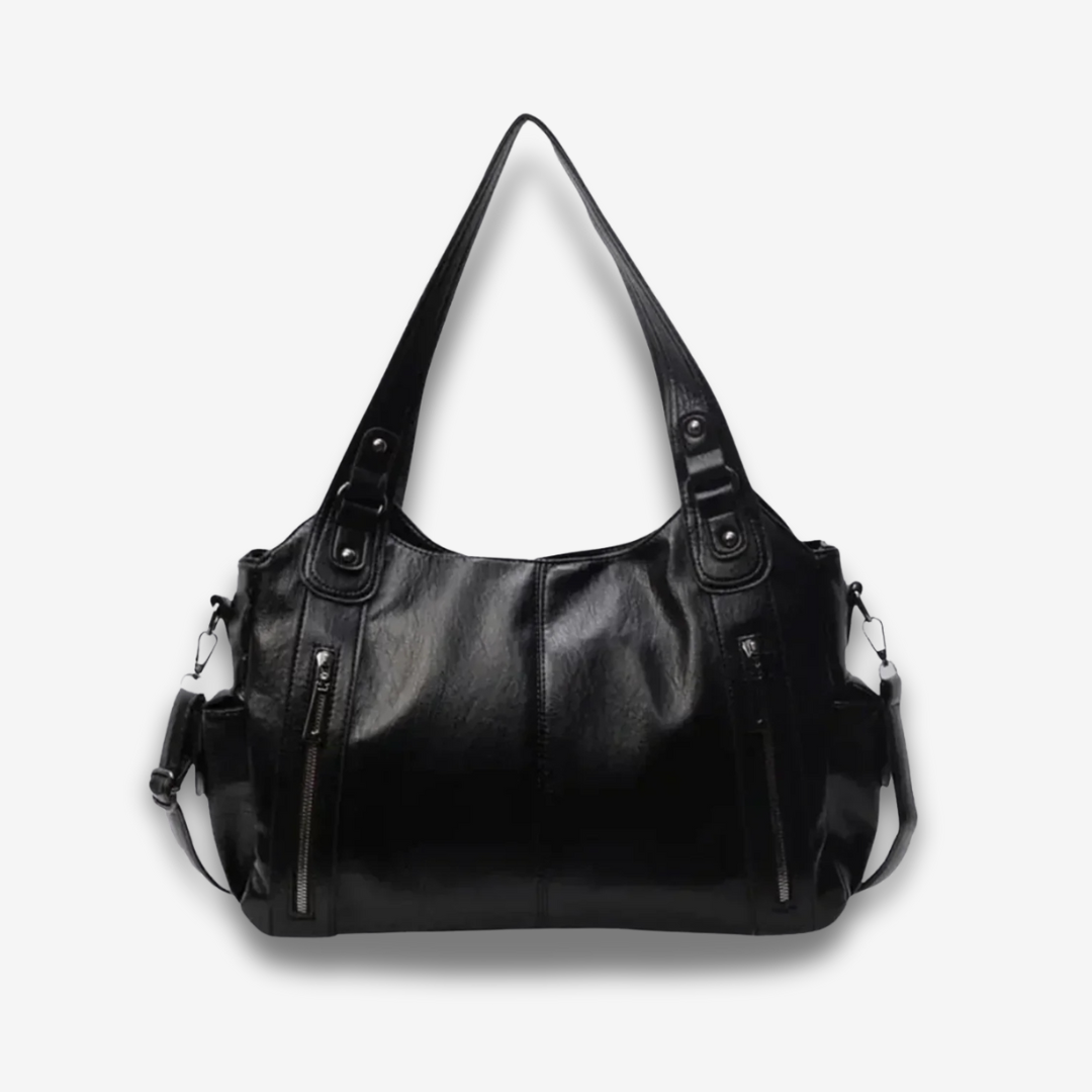 Kotor | Klassische Lederschultertasche mit Reißverschluss