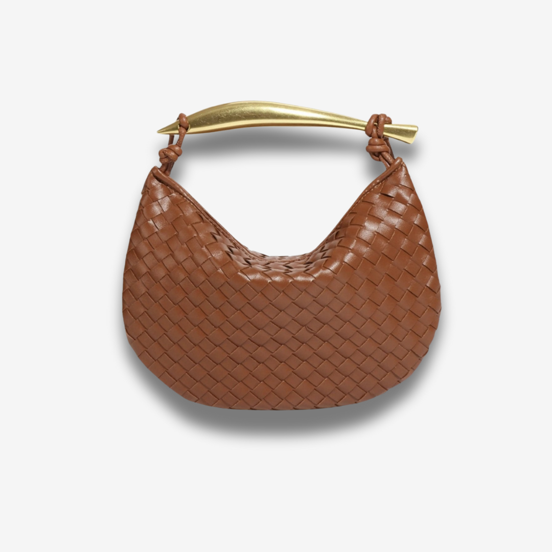 Plovdiv | Geflochtene Leder‑Handtasche mit Bügelgriff