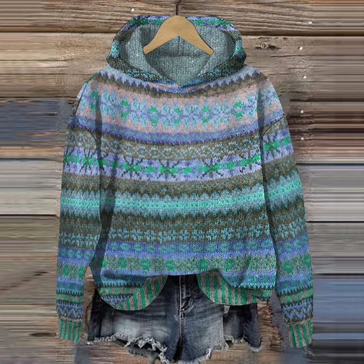 Alveris | Warme Strick-Hoodie mit Norwegermuster
