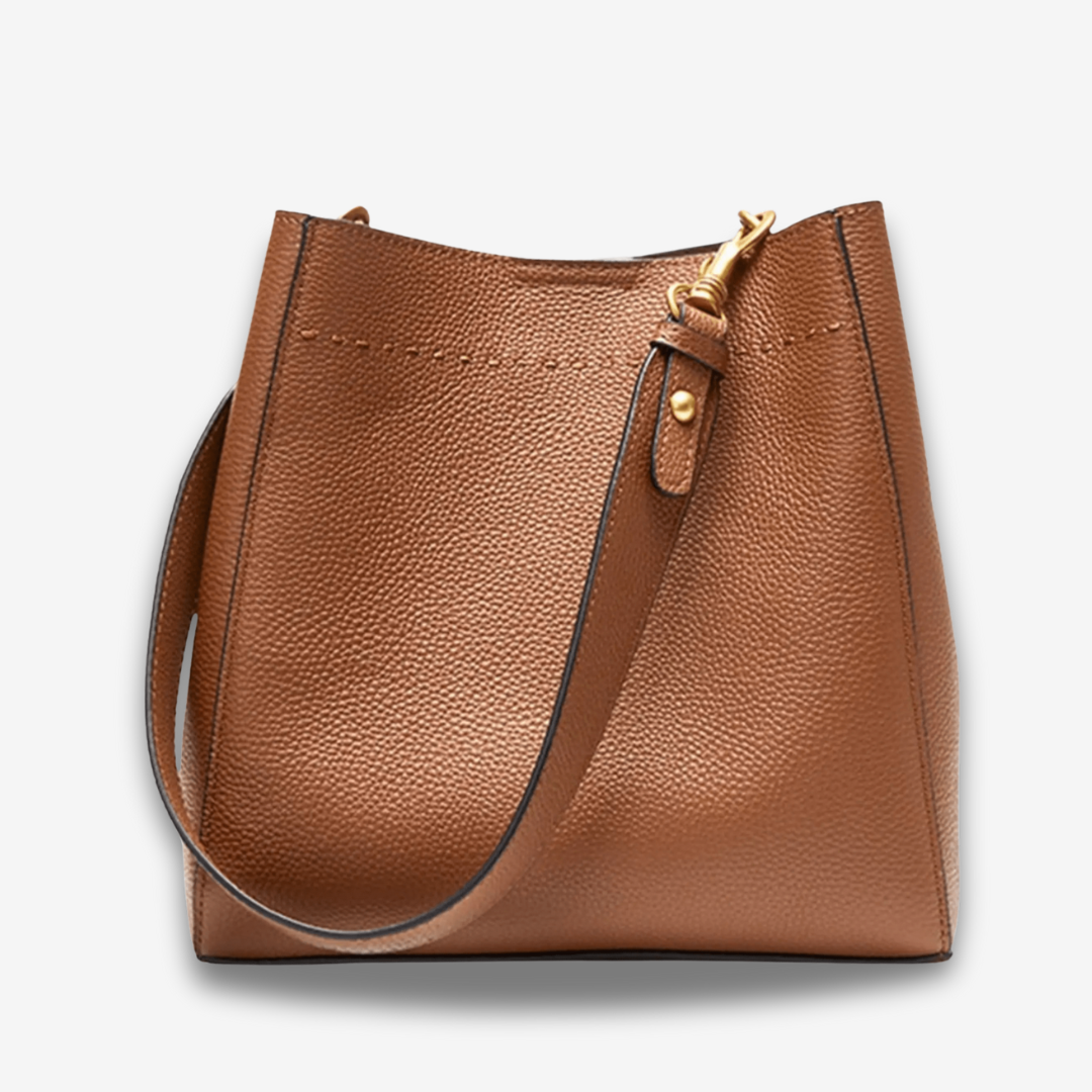 Vadodara | Braune Leder Bucket‑Bag