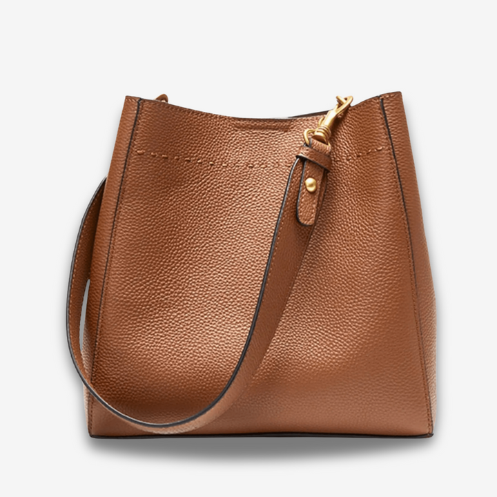 Vadodara | Braune Leder Bucket‑Bag