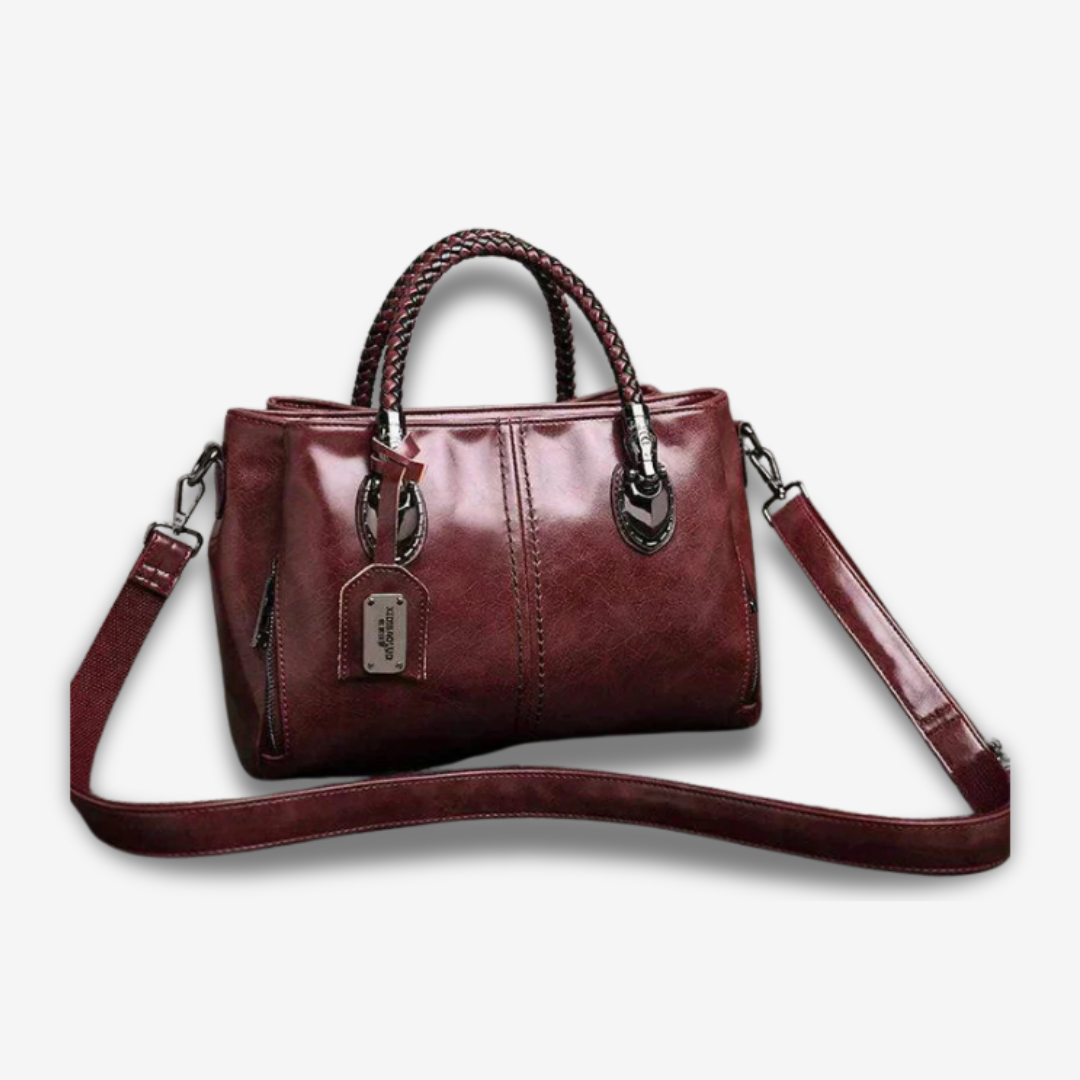 Hamamatsu | Klassische Ledertasche mit Flechtdetails