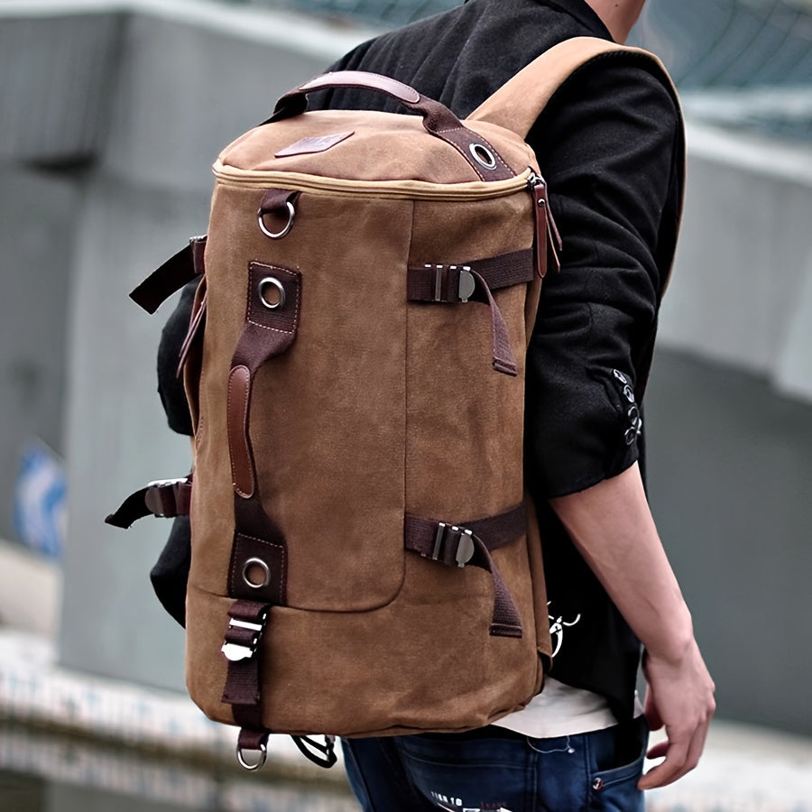 Nanjing | Langlebiger Canvas-Rucksack mit Lederakzenten