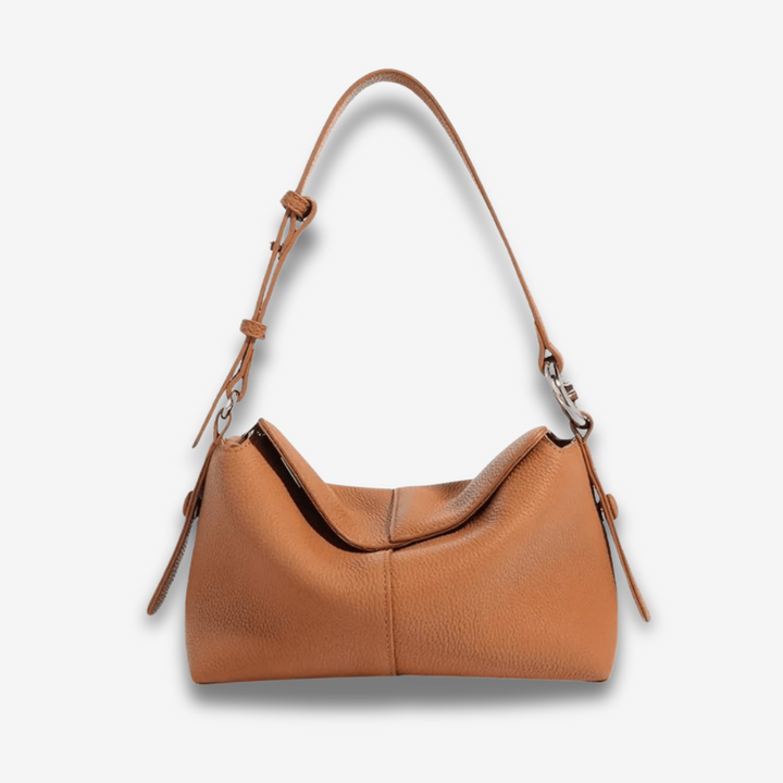 Hsinchu | Taupe Leder Schultertasche