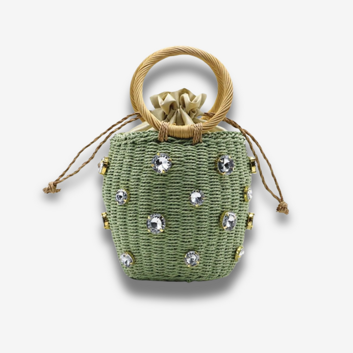 Jamshedpur | Geflochtene Mini‑Bucket‑Bag mit Schmuck
