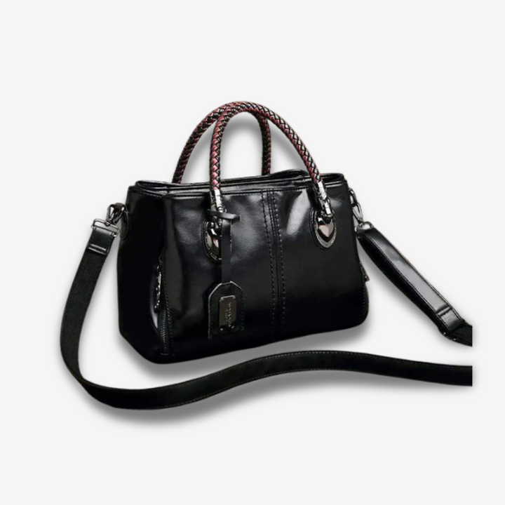 Hamamatsu | Klassische Ledertasche mit Flechtdetails