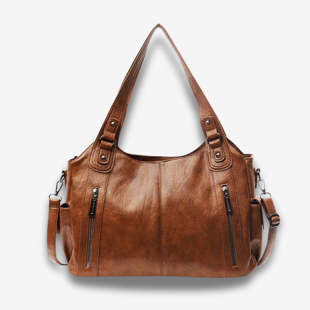 Xiamen | Multi‑Pocket Leder‑Schultertasche