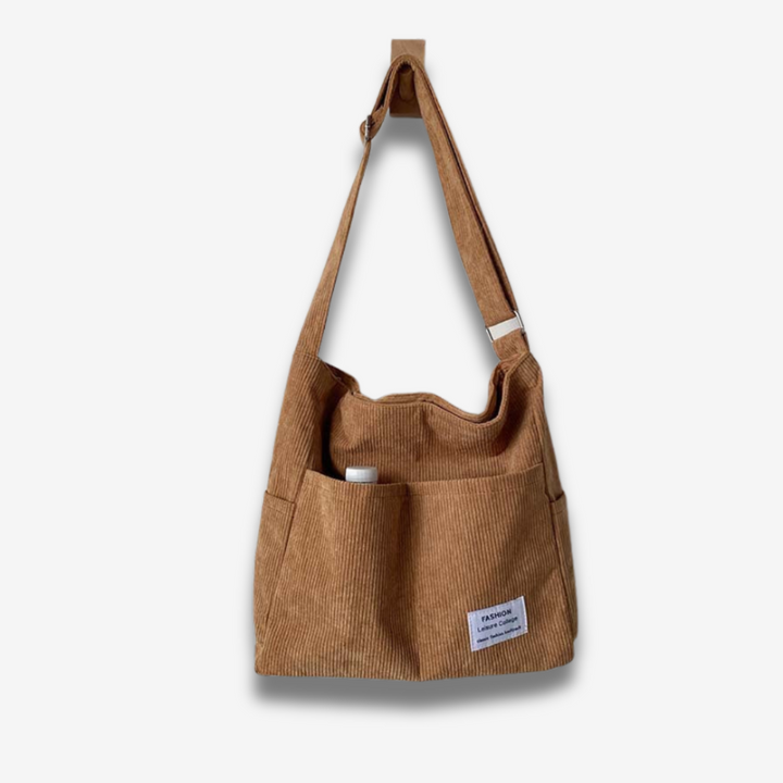 Wiesbaden | Klassische Canvas Cord Schultertasche