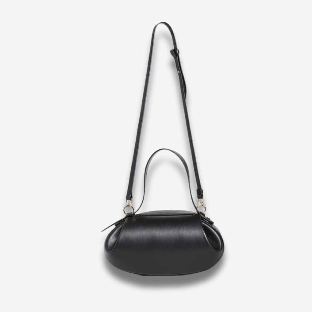 Grenchen | Skulpturale Leder Schultertasche Braun