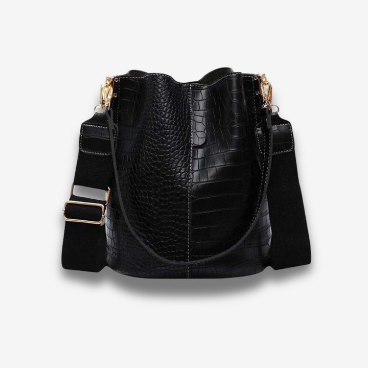 Amritsar | Croc‑Bucket Bag mit breitem Riemen