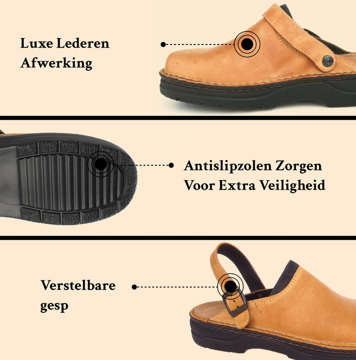 Fritzroy | Orthopädische Anti-Rutsch-Lederpantoffeln für Männer