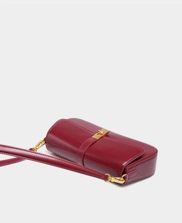 Lindi | Elegante Baguette-Ledertasche mit Schloss