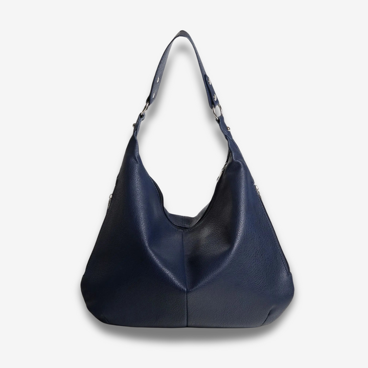 Teresina | Schlichte schwarze Leder‑Hobo‑Bag