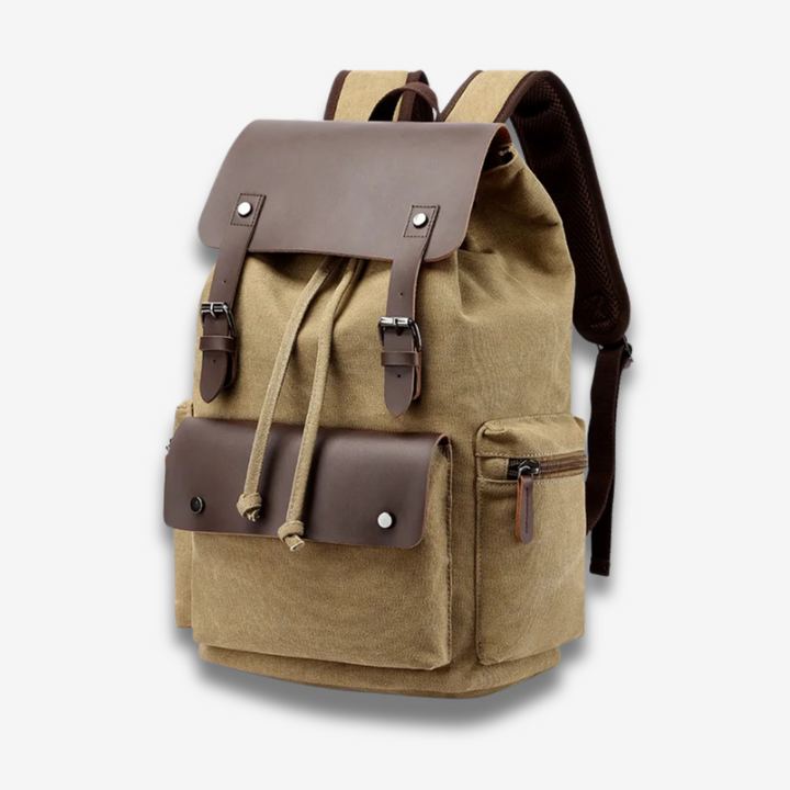 Tripoli | Canvas Laptop‑Rucksack mit Leder