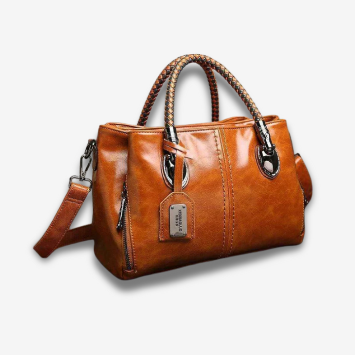 Hamamatsu | Klassische Ledertasche mit Flechtdetails